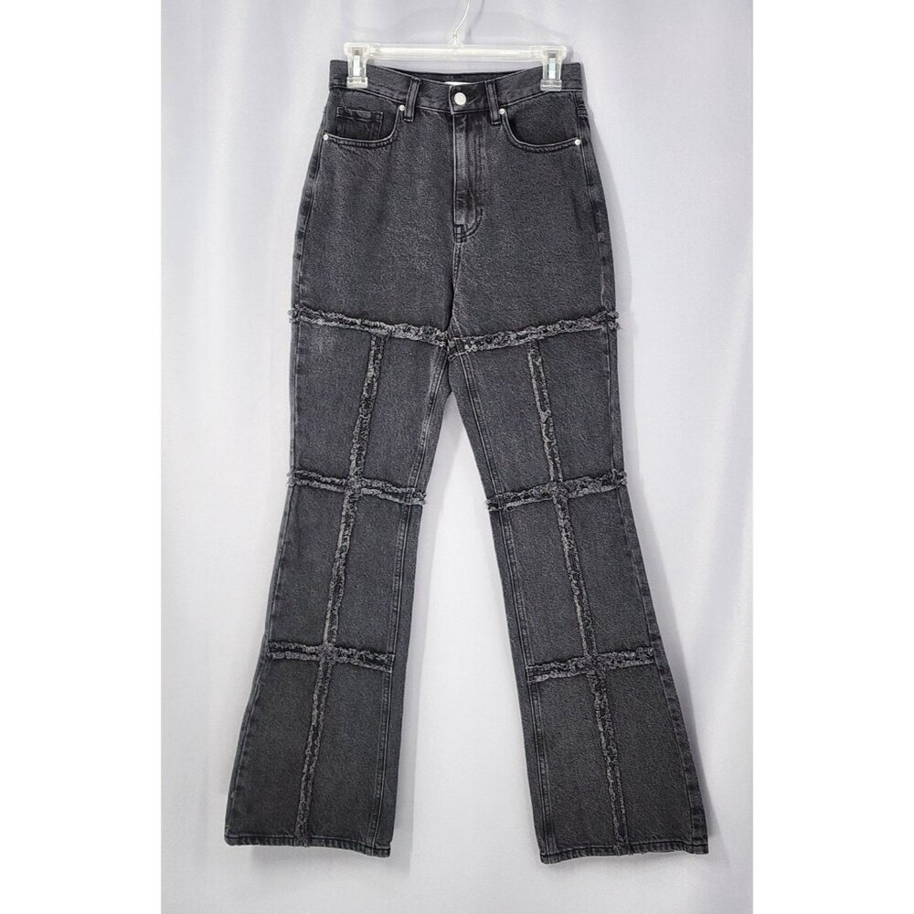 PacSun Jeans Womens Size 26 Black Eco Frayed High Waisted Bootcut Boho Hippie